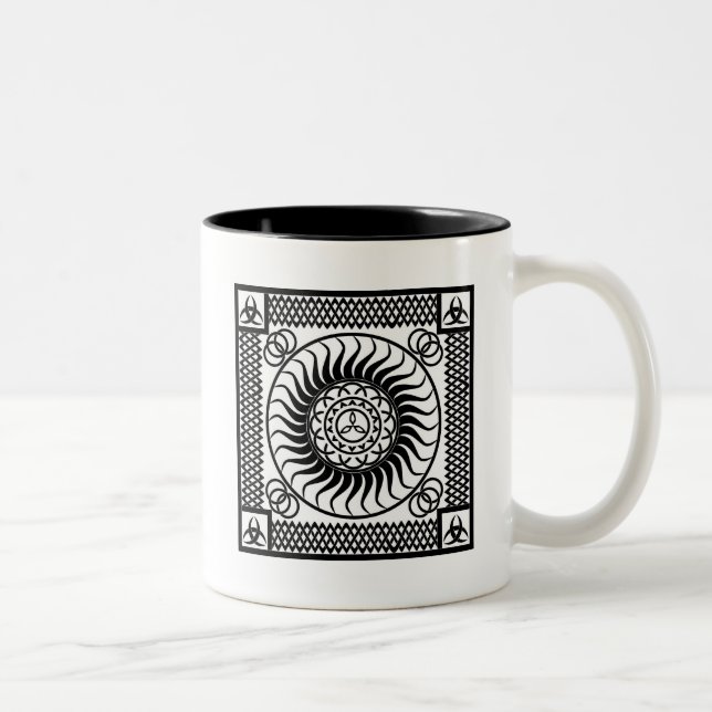 Caneca De Café Em Dois Tons Solteiro de ornamento Celta (Direita)
