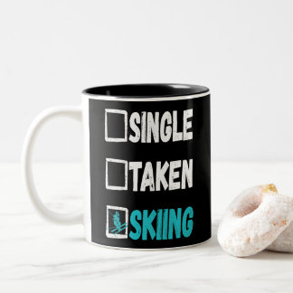 Caneca De Café Em Dois Tons Solteiro Taking Skiier Winter Snow Sports