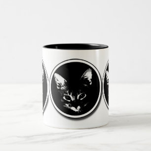 Caneca De Café Em Dois Tons Sombra xerográfica do círculo, sombra xerográfi