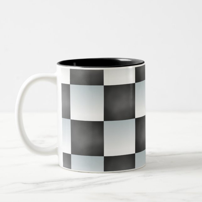 Caneca De Café Em Dois Tons Sombras de prato preto e branco (Esquerda)