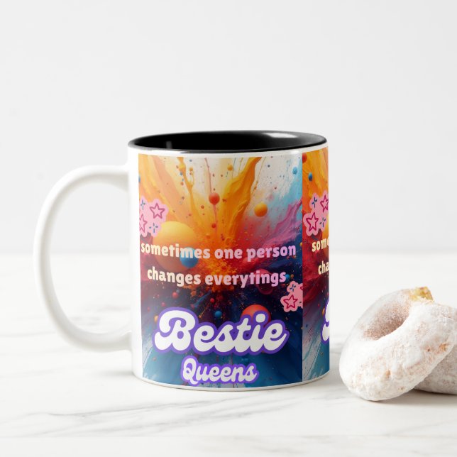Caneca De Café Em Dois Tons some person change eveything mug (Com Donut)