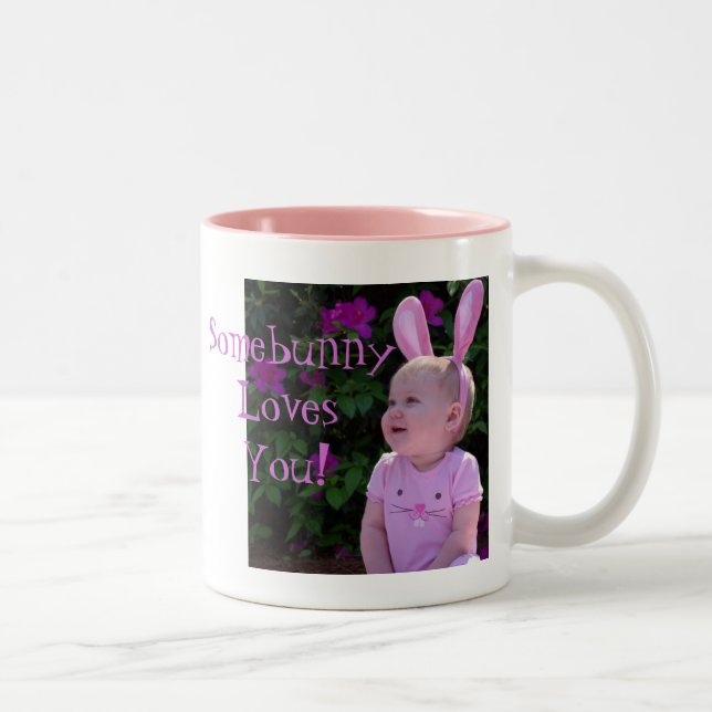 Caneca De Café Em Dois Tons Somebunny ama-o! (Direita)