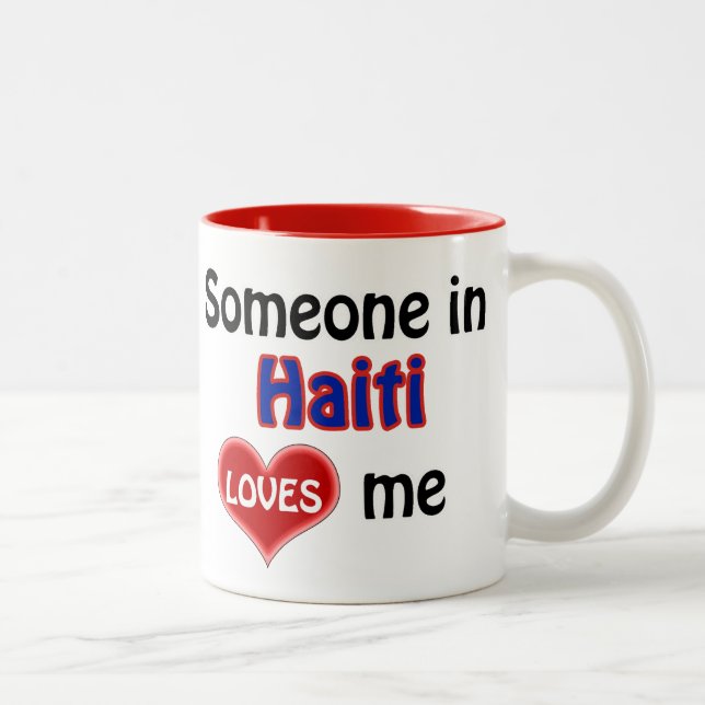 Caneca De Café Em Dois Tons Someone in Haiti loves me (Direita)