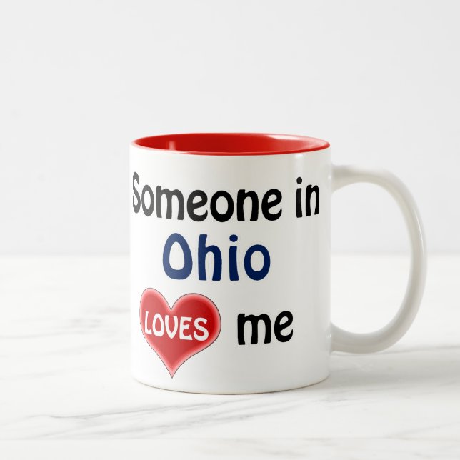 Caneca De Café Em Dois Tons Someone in Ohio loves me (Direita)