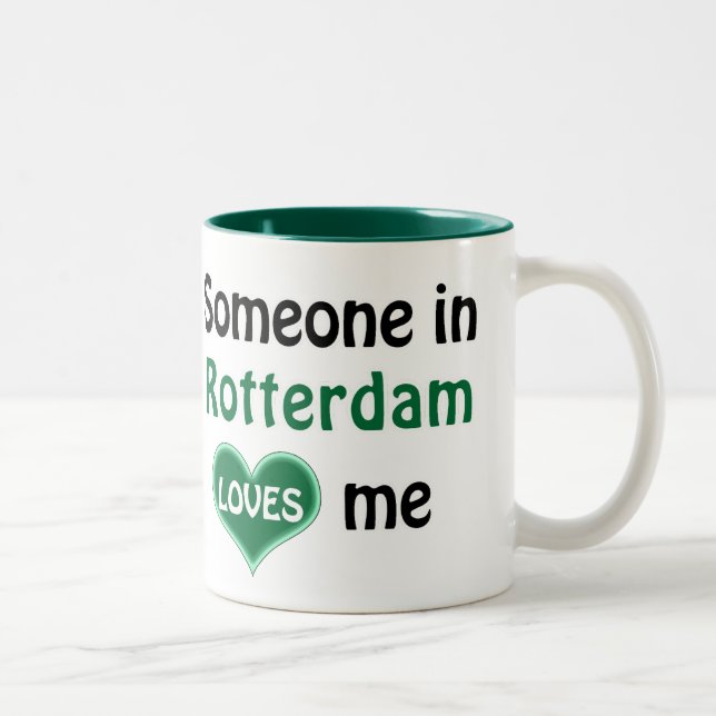 Caneca De Café Em Dois Tons Someone in Rotterdam loves me (Direita)