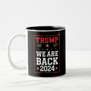 Caneca De Café Em Dois Tons Somos o Trump EUA, vencedor das eleições de bandei