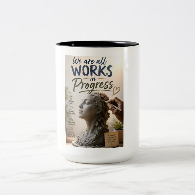 Caneca De Café Em Dois Tons Somos Trabalhos em Andamento (Centro)