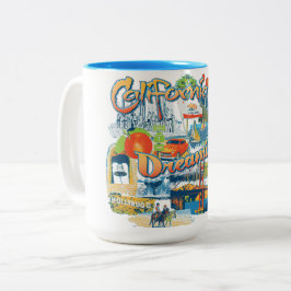 Caneca De Café Em Dois Tons Sonhando na Califórnia