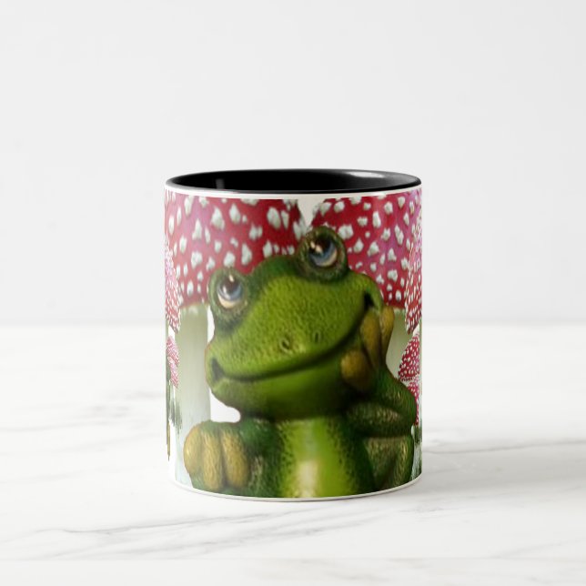 Caneca De Café Em Dois Tons Sonhando o sapo (Centro)