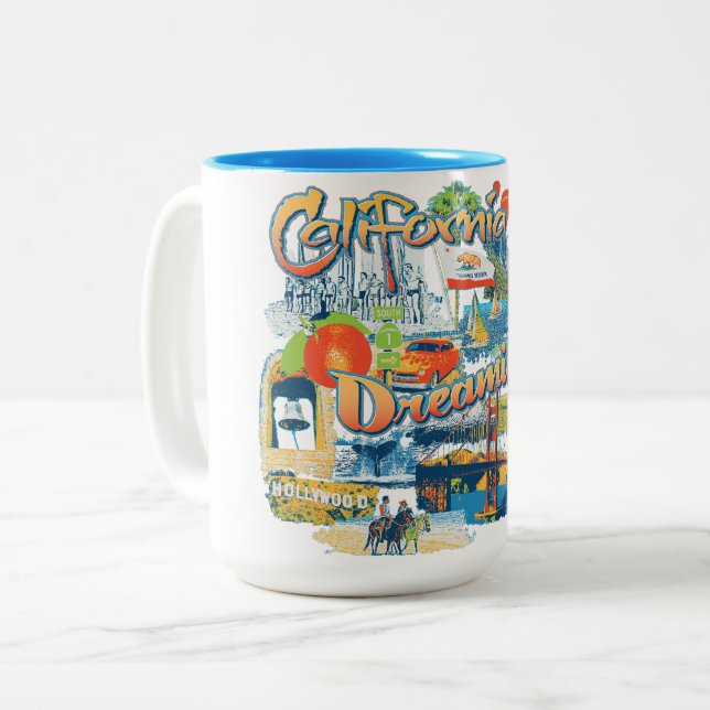 Caneca De Café Em Dois Tons Sonho da Califórnia (Frente Esquerda)