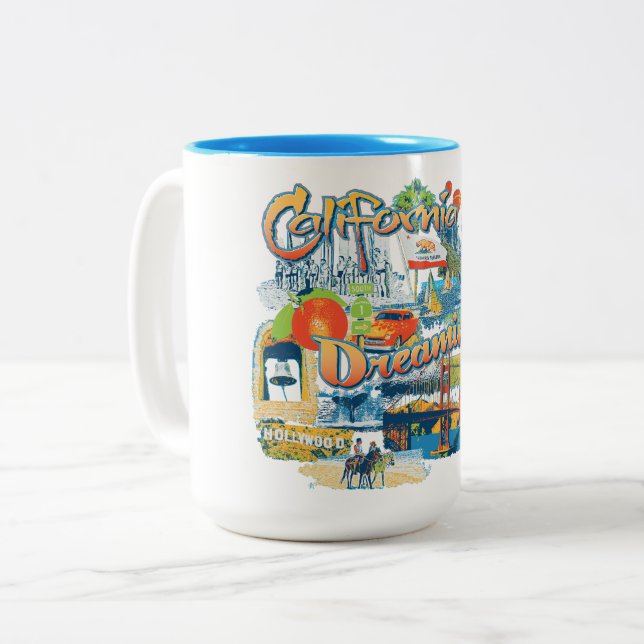 Caneca De Café Em Dois Tons Sonho da Califórnia (Frente Esquerda)