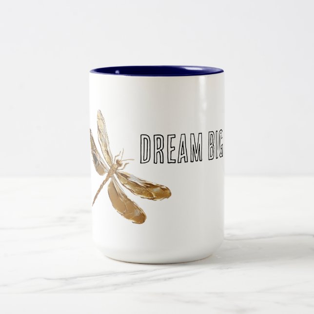 Caneca De Café Em Dois Tons Sonho de Dragonfly Dourado (Centro)