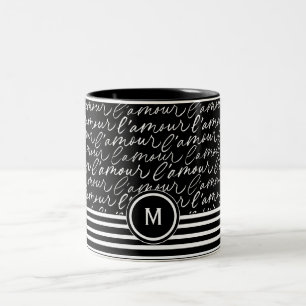Caneca De Café Em Dois Tons 'Sonho de Paris' preto e branco