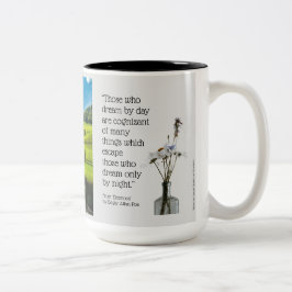Caneca De Café Em Dois Tons Sonho, Edgar Allen Poe, campo,