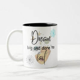 Caneca De Café Em Dois Tons sonho grande e ousado fracassar
