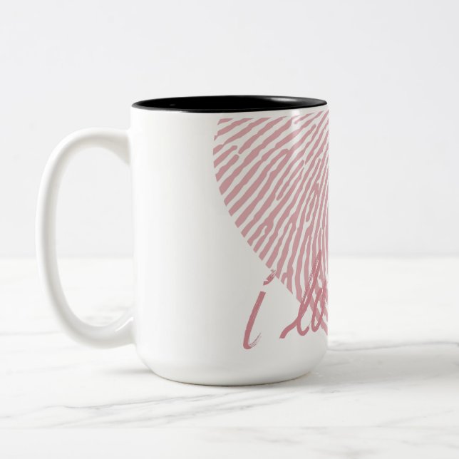 Caneca De Café Em Dois Tons SONHO ROSA | Eu Te Amo (Esquerda)