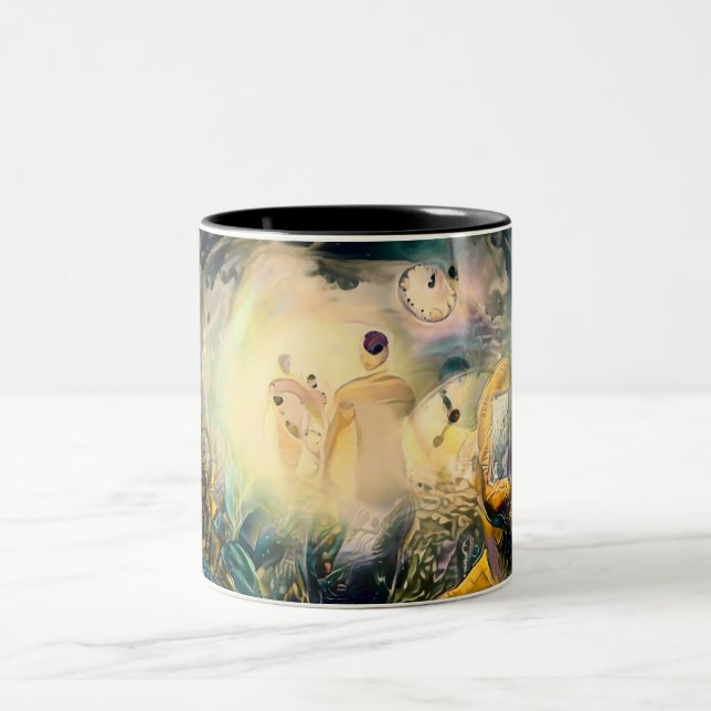 Caneca De Café Em Dois Tons Sonhos abstrato espirituais (Centro)