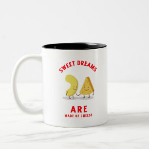 Caneca De Café Em Dois Tons Sonhos Doces São Feitos De Queijo