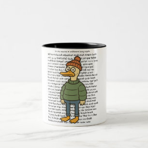 Caneca De Café Em Dois Tons Sons de Pato em Diferentes Idiomas
