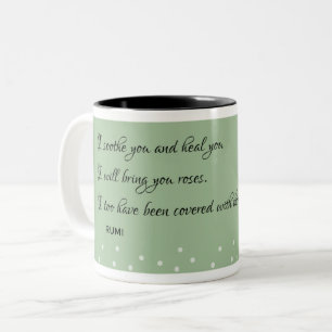 Caneca De Café Em Dois Tons Soothe and Heal: Sabedoria de Rumi