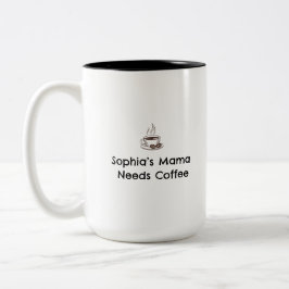 Caneca De Café Em Dois Tons Sophia’s Mom | Custom Name Parent Gift