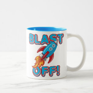 Caneca De Café Em Dois Tons Sopre fora o navio de Rocket