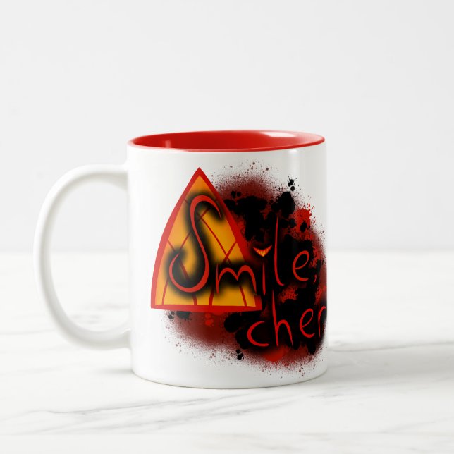 Caneca De Café Em Dois Tons Sorria, Cher :) (Esquerda)