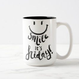 Caneca De Café Em Dois Tons Sorria sua sexta feliz