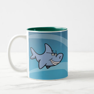 Caneca De Café Em Dois Tons Sorrir forçadamente do tubarão