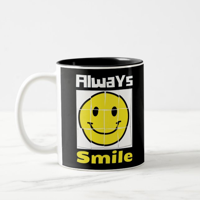 Caneca De Café Em Dois Tons sorriso emoji (Esquerda)