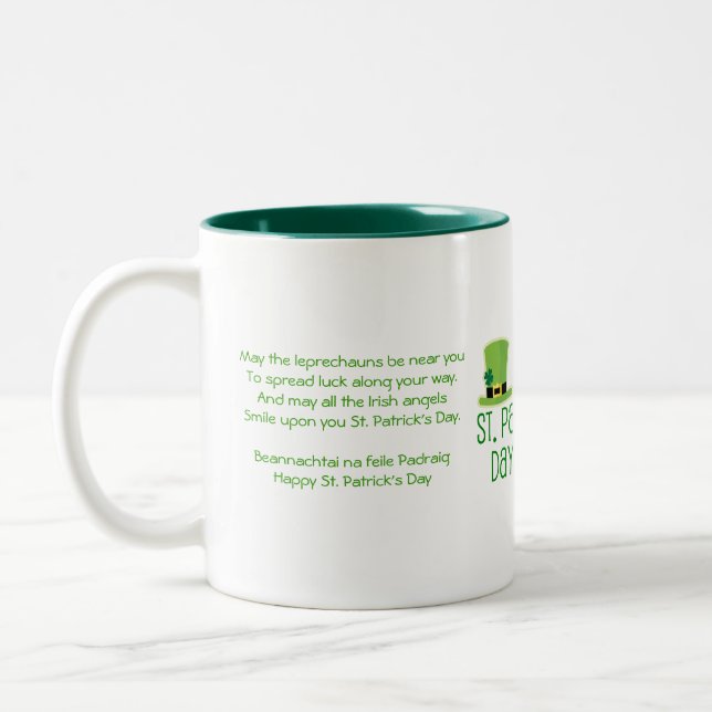 Caneca De Café Em Dois Tons Sorte-Verso do Leprechaun (Esquerda)
