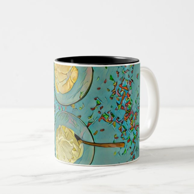 Caneca De Café Em Dois Tons Sorvete de morango (Frente Esquerda)