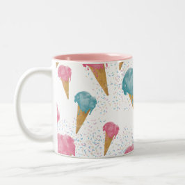 Caneca De Café Em Dois Tons Sorvete e bordas