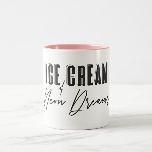 Caneca De Café Em Dois Tons Sorvete e Neon Dreams Mug (Centro)