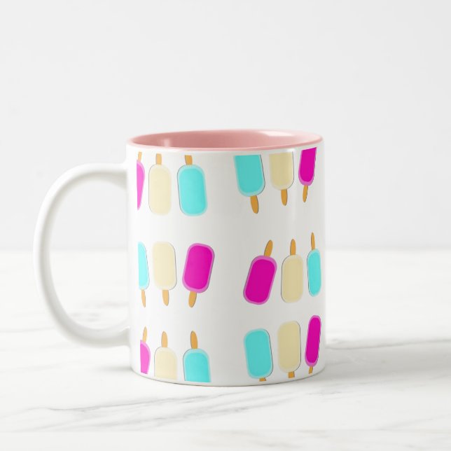 Caneca De Café Em Dois Tons Sorvete Rosa Mug (Esquerda)