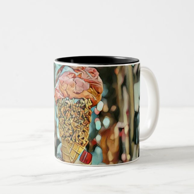Caneca De Café Em Dois Tons Sorvetes (Frente Esquerda)
