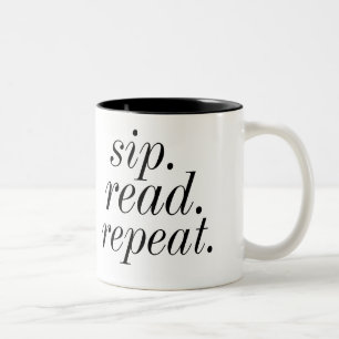 Caneca De Café Em Dois Tons sorvo. lido. repetição