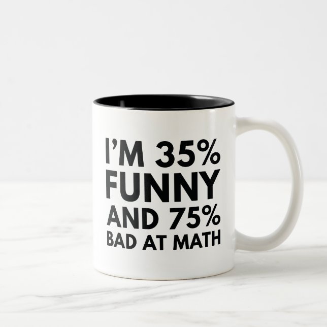 Caneca De Café Em Dois Tons Sou 35% engraçado (Direita)