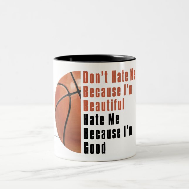 Caneca De Café Em Dois Tons Sou Bonita, Sou Boa Basquete (Centro)