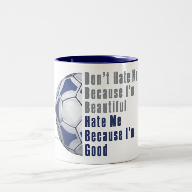 Caneca De Café Em Dois Tons Sou Bonita, Sou Boa Futbal (Centro)