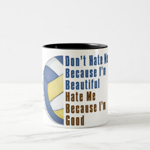 Caneca De Café Em Dois Tons Sou Bonito, Sou Bom Voleibol
