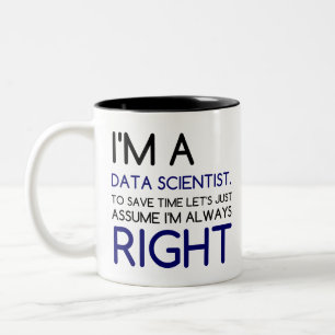 CANECA DE CAFÉ EM DOIS TONS SOU CIENTISTA DE DADOS