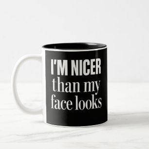 Caneca De Café Em Dois Tons Sou Mais Simpático Do Que Meu Rosto Parece Citação