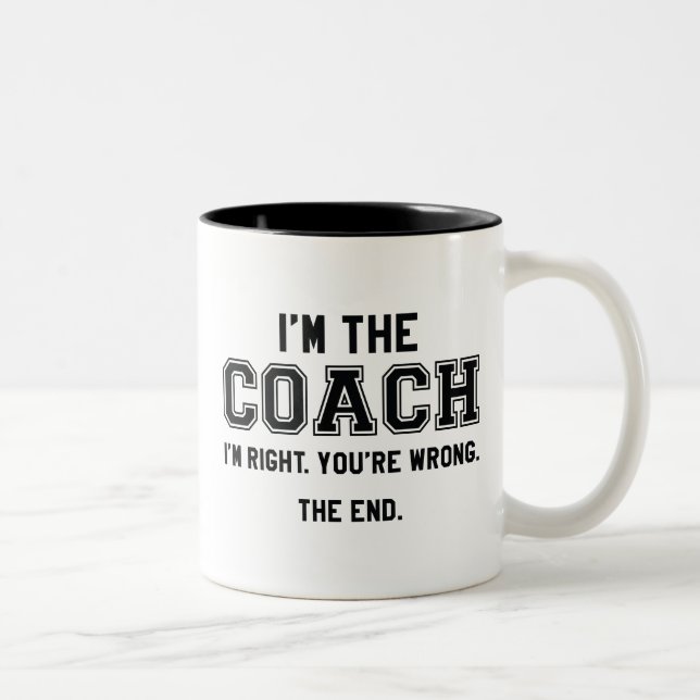 Caneca De Café Em Dois Tons Sou o treinador (Direita)