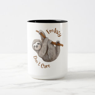 Caneca De Café Em Dois Tons Sou preguiçoso, não me importo com a loth