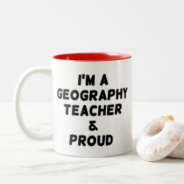 CANECA DE CAFÉ EM DOIS TONS SOU PROFESSOR DE GEOGRAFIA & ORGULHOSO