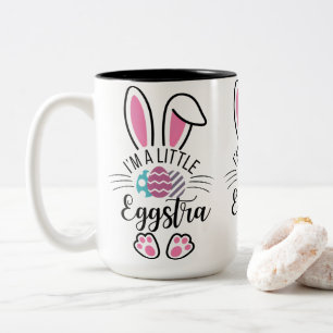 Caneca De Café Em Dois Tons Sou Um Coelho De Páscoa Um Pouco Eggstra Engraçado