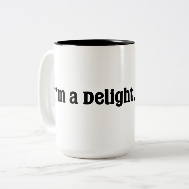 Caneca De Café Em Dois Tons Sou um Delight. (Frente Esquerda)