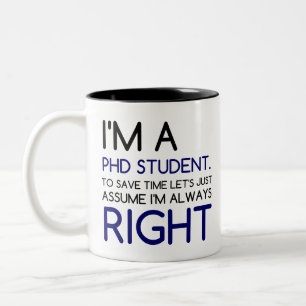 CANECA DE CAFÉ EM DOIS TONS SOU UM ESTUDANTE DE PHD