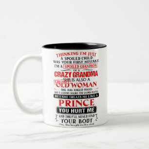 Caneca De Café Em Dois Tons Sou um neto mimado de uma avó louca
